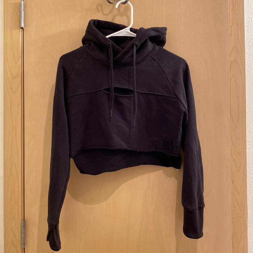 Gymshark Black Cropped Hoodie